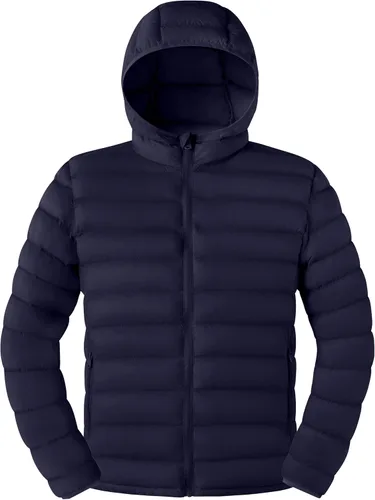 Vista 8 de Wantdo - Chaquetas de invierno ligeras para hombre, chaqueta puffer cálida, abrigo acolchado con capucha