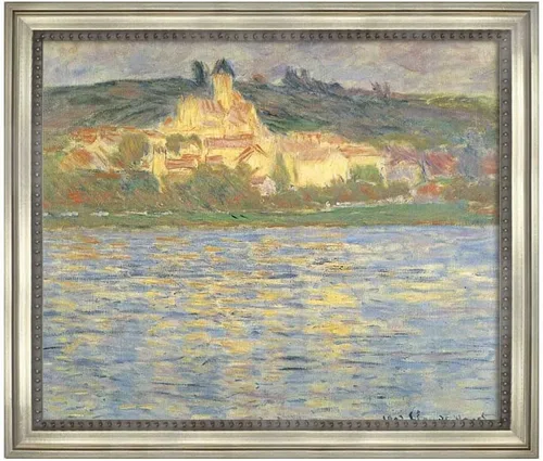 Vista 27 de Famous Paintings Villas at Bordighera por Claude Monet impresiones en lienzo con marco de madera, carteles e impresiones naturales para baño, sala