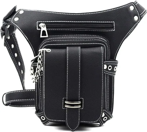 Vista 2 de Rebajas Cyber Monday Ofertas Venta Steampunk Riñonera Bolso para cintura Moda Gótico Hombro Bandolera Bandolera Muslo Pierna Capucha Bolsa de Viaje
