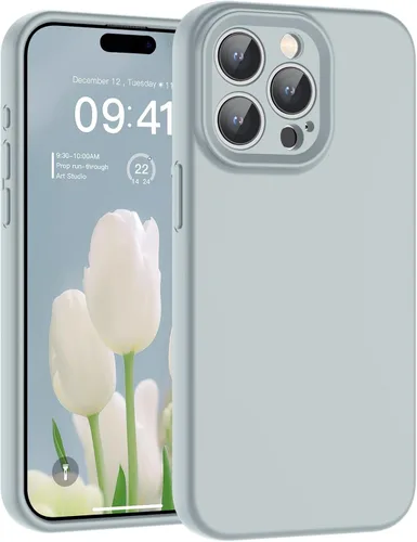 Vista 58 de SUPFINE - Funda diseñada para iPhone 12, silicona líquida premium con [forro de microfibra suave antiarañazos][protección de cámara mejorada], funda