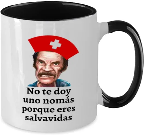 Vista 2 de Regalo para salvavidas taza de café 2 colores negro y blanco no te doy una nomas