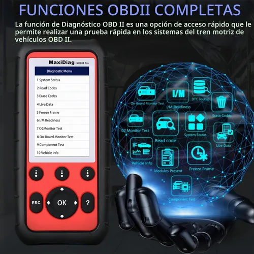 Vista 5 de Autel Escáner de MaxiDiag MD808 Pro OBD2, herramienta de escaneo