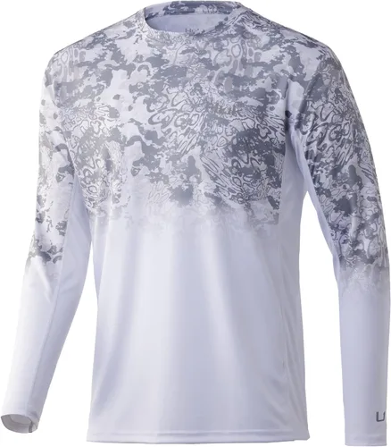 Vista 10 de HUK Camisa de manga larga Icon X para hombre, camisa de pesca de alto rendimiento Azul celeste