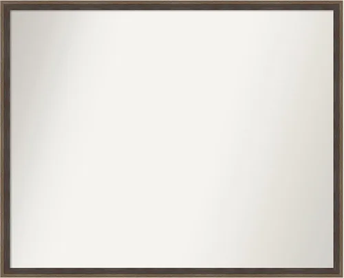 Vista 85 de Amanti Art Brown Bathroom Mirror for Over Sink, 21x33 Custom Made Hardwood Wedge Mocha Rectangle Vanity Mirror, Large Modern Wood Frame, Hangs