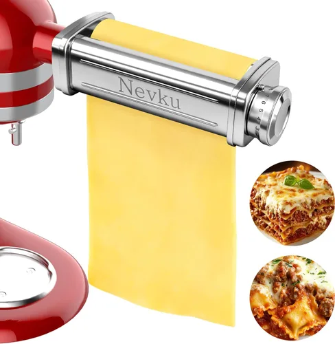 Vista 6 de Accesorio de la hoja del rodillo de la pasta para el mezclador del soporte de kitchenaid, máquina del accesorio del fabricante de pasta del acero