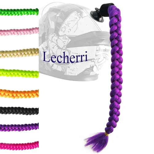 Vista 11 de Extensión de cola de caballo de trenzas largas con ventosa para casco, 1 unidad, accesorios para casco, trenzas para decoración de cabello