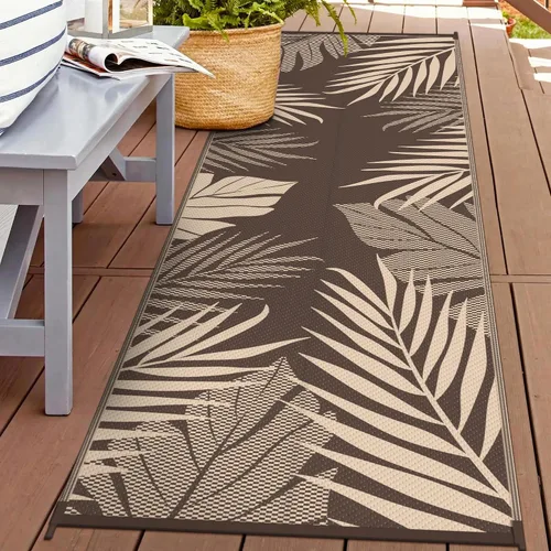 Vista 88 de GENIMO - Alfombra para exteriores de 6 x 9 pies, para patio, espacios amplios, reversible, de pajillas de plástico, alfombra impermeable para Azul