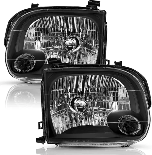 Vista 13 de Conjunto de faros delanteros TUSDAR para Toyota Tundra 2005-2006 Doble/Crew Cab Carcasa negra