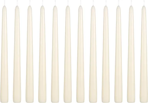 Vista 45 de Mega Candles 48 velas cónicas negras rectas sin perfume, vela de cera vertida a mano de 4 x 3/4 pulgadas, decoración del hogar, recepciones de boda
