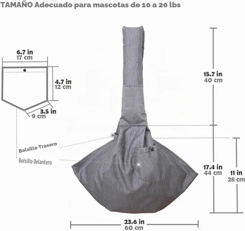 Vista 6 de ARELLA Cabestrillo Transportador para Perros Pequeños de 5 a 15 libras con Hombro Acolchado Ajustable Cómodo y Malla Transpirable para Viajes sin