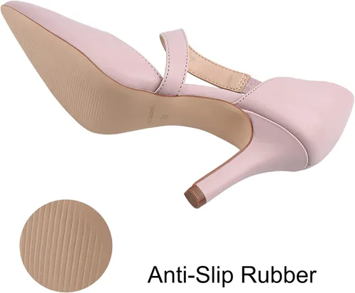 Vista 3 de JENN ARDOR D'Orsay - Zapatos de tacón medio para mujer, tacones de aguja cerrados, punta cerrada, zapatos de fiesta para boda y novia