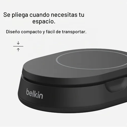 Vista 5 de Belkin Soporte de carga inalámbrico magnético Qi2 15W, cargador convertible Negro