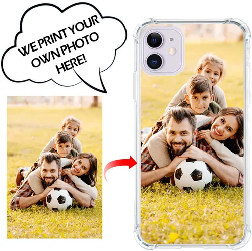 Vista 3 de Funda de teléfono con foto personalizada para iPhone 11, cubierta transparente suave de silicona personalizada con imagen/texto, regalo único