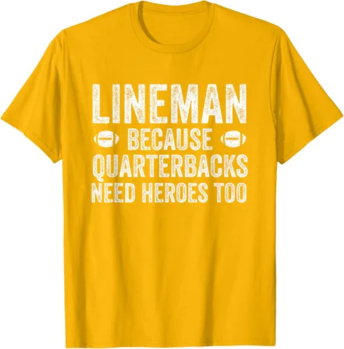 Vista 61 de Lineman Because Quarterbacks Need Heroes Camiseta de fútbol linieros S Negro