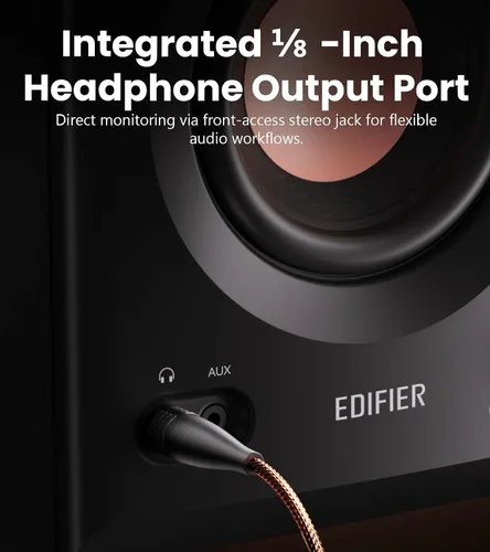 Vista 9 de Edifier MR5 2.0 Studio Monitor Bookshelf Speakers, 110W RMS, Black Negro
