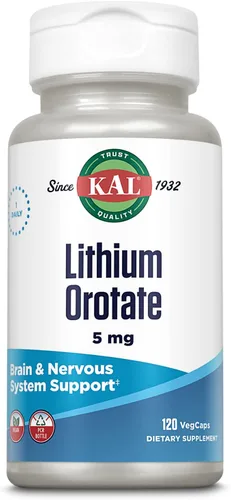 Vista 5 de KAL Orotato de litio 5 miligramos Dosis baja de orotato de litio quelado para biodisponibilidad y apoyo al estado de ánimo En base de extracto