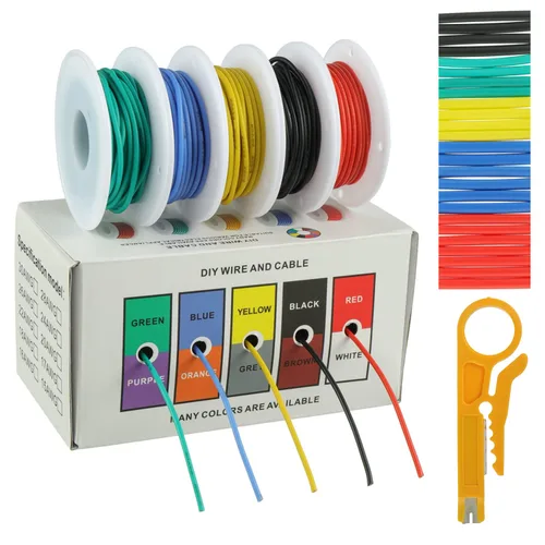 Vista 5 de BOJACK Alambre de silicona de calibre 10 de 10 pies rojo y 10 pies negro flexible 10 AWG alambre de cobre trenzado (paquete de 1 par)