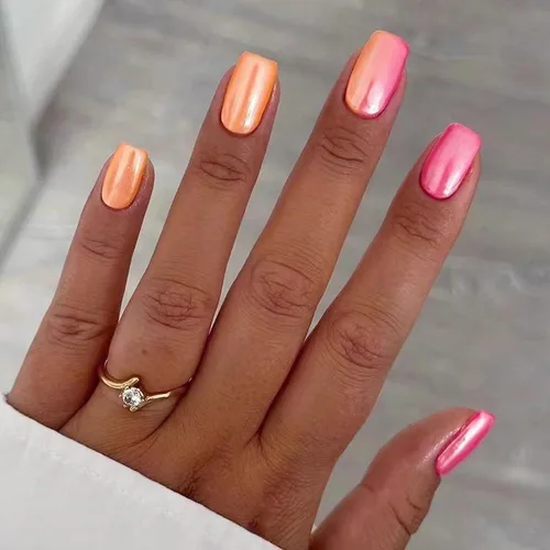 Vista 23 de MISUD - Uñas postizas largas con forma de ataúd, con diseño gótico de vampiro en negro y rojo, acrílico, 24 piezas