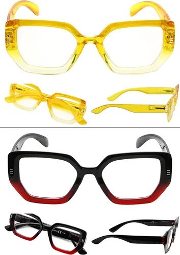 Vista 5 de LUR Gafas de lectura para mujer - 4 pares de lectores de moda para mujer +0.50