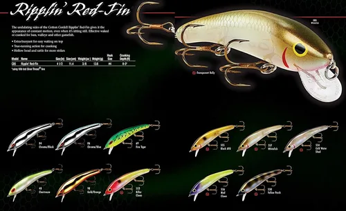 Vista 6 de Cotton Cordell Ripplin' Red Fin Crankbait - Señuelo de pesca, 4 1/2 pulgadas, 3/8 onzas