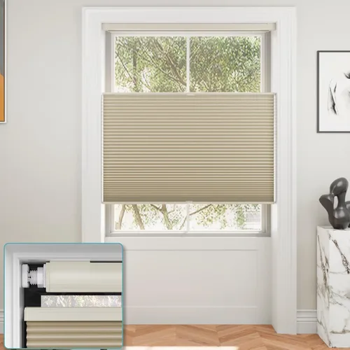 Vista 11 de Myshade Persianas celulares personalizadas de 1.5 pulgadas, sin taladro, sin herramientas, para ventanas de interior, de arriba hacia abajo, fáciles
