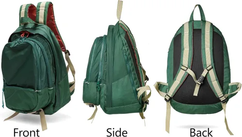 Vista 5 de DORIS&JACKY UNISEX - Mochila campus de gran capacidad, mochila informal de viaje para mujer (grande, verde)