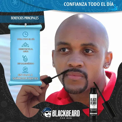 Vista 3 de Blackbeard para hombres Fórmula X – Color de cepillado instantáneo en barba y bigote– paquete (Brownblack) 1-Day Temporary Facial Hair Tint