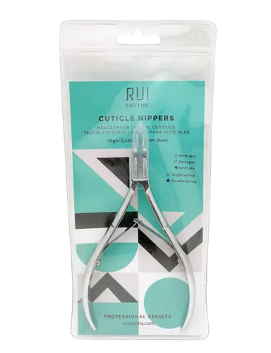Vista 8 de Rui Smiths Pinzas de cutícula de acero al carbono, mango francés profesional de acero al carbono, mandíbula de 0.236 in, doble resorte Mango