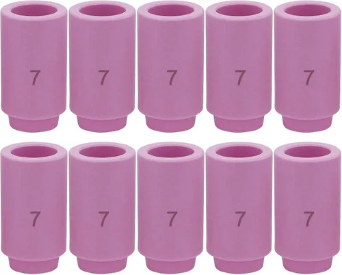 Vista 10 de Boquilla de taza de cerámica de alúmina 12PCS 13N08 13N09 13N10 13N11 13N12 13N13 (4-5-6-7-8-10) para antorcha de soldadura TIG 9,20 y 25, morado