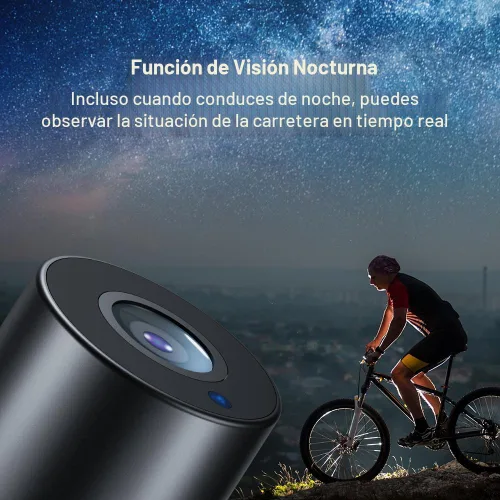 Vista 5 de FEISIKE Espejo para manubrio de bicicleta, cámara retrovisora con función de visión nocturna HD de 4.3 pulgadas, visión de ángulo amplio de 145°