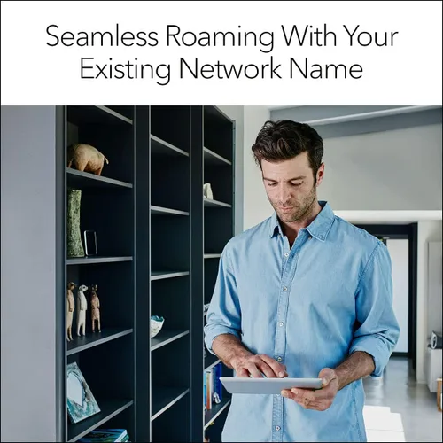 Vista 4 de NETGEAR Extensor de rango de malla WiFi 6 (EAX18): añade hasta 1,500 pies cuadrados y más de 20 dispositivos con amplificador y repetidor de señal