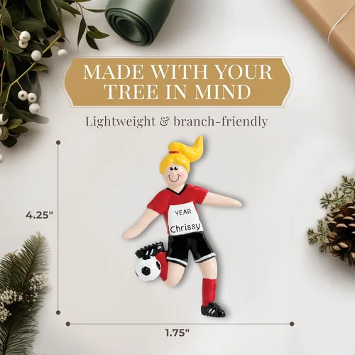Vista 4 de Adorno de fútbol personalizado 2025 Personalización gratuita las 24 horas Adornos de Navidad deportivos grabados con láser para árbol Recuerdo
