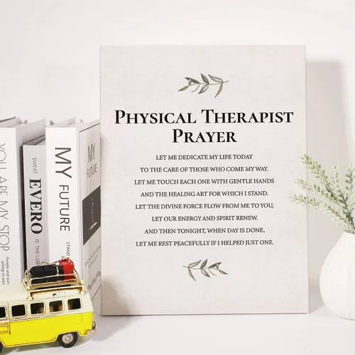 Vista 3 de Lienzo con cita inspiradora, arte para pared, diseño de oración de fisioterapeuta, pintura positiva para terapeuta, oficina, hogar, decoración