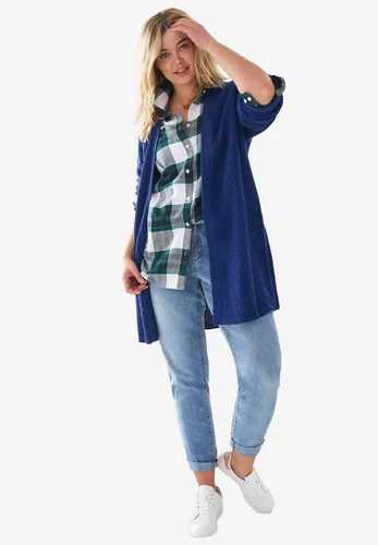 Vista 5 de Ellos Cómodos jeans estilo boyfriend de talla grande para mujer Denim elástico tiro medio