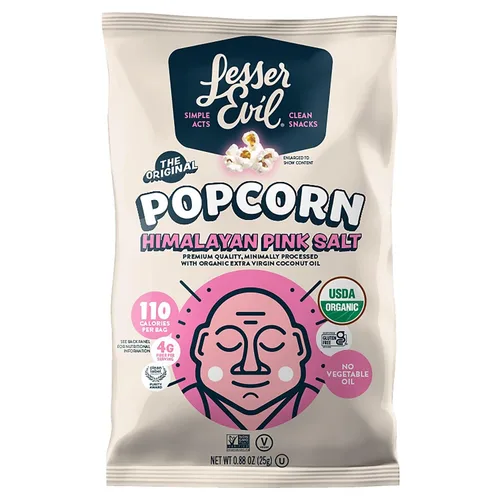 Vista 7 de LesserEvil Himalayan Gold - Palomitas de maíz orgánicas, sin ingredientes artificiales, aceite de coco, 0.88 onzas (paquete de 25)