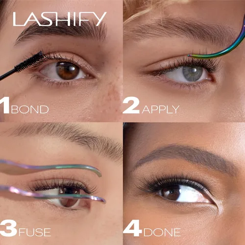 Vista 5 de Lashify Amplify - Extensiones de pestañas Gossamer de 0.47 pulgadas, color ceniza, pestañas postizas para un aspecto natural