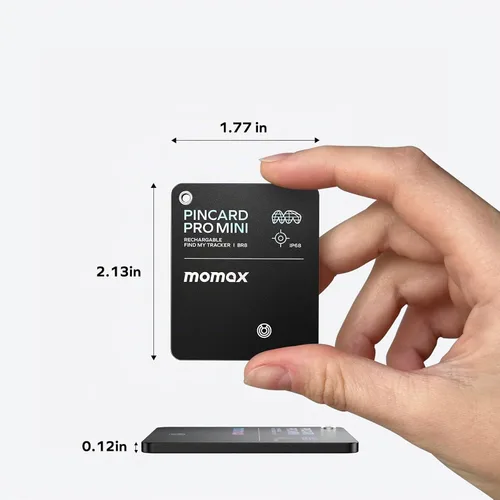 Vista 4 de Momax Wallet Tracker Smart Finder - Tarjeta de seguimiento de llaves Bluetooth delgada recargable con batería de 1 año, Apple Find My (solo iOS)