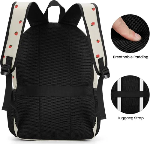 Vista 13 de BIKROD P28 - Mochila para portátil de 15.6 pulgadas, Beige, Moderno