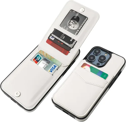 Vista 28 de KIHUWEY Compatible con iPhone 14 Pro Max Funda Cartera Plegable con Soporte para Tarjeta de Crédito, Cierre Magnético de Cuero Premium, Función