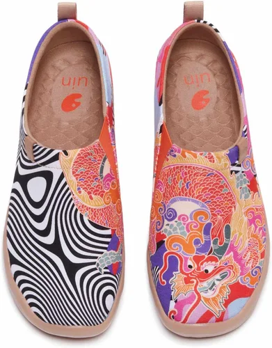 Vista 11 de UIN Mocasines casuales para mujer, de viaje, pintados, para caminar, ligeros, cómodos, de lona, tenis de moda
