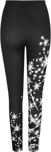 Vista 4 de Leggings navideños de cintura alta para mujer, opacas, suaves, ajustados, pantalones de yoga, correr, ciclismo, yoga, tobillo, Negro-5