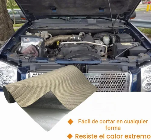 Vista 6 de Cinta adhesiva con respaldo de titanio para protector térmico de escape para pared detrás de la parrilla, protección de alta temperatura de 2500