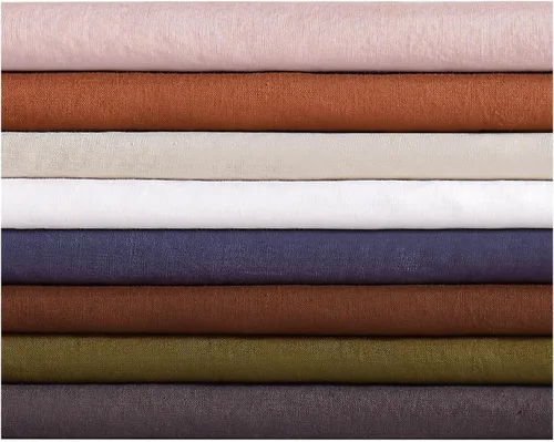 Vista 9 de Brooklyn Loom Juego de edredón de lino verde oliva, 3 piezas, tamaño matrimonial/queen, con temática de color liso, para hombres y mujeres