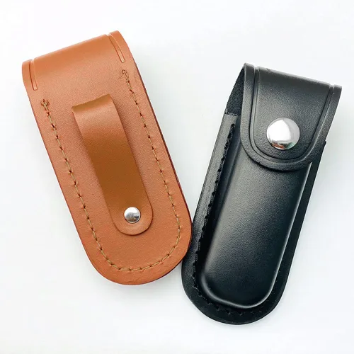 Vista 5 de Paquete de 2 fundas de bolsillo para cuchillos, funda multiherramienta, funda de cuero para cuchillos con presilla para cinturón, bolsillo