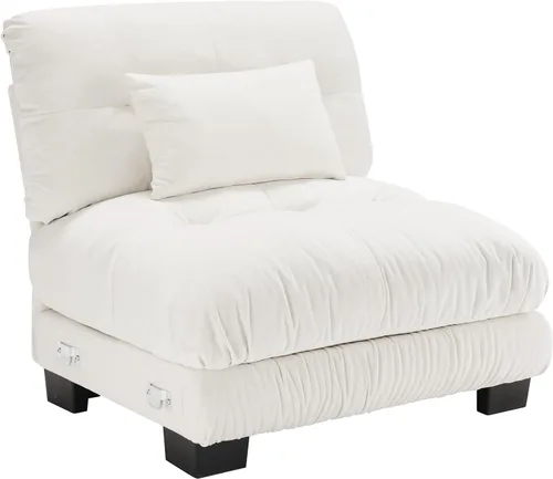 Vista 66 de SoarFlash Moderno sofá reclinable de terciopelo para sala de estar, sofá biplaza para apartamento, sofá de almacenamiento con marco de madera Azul