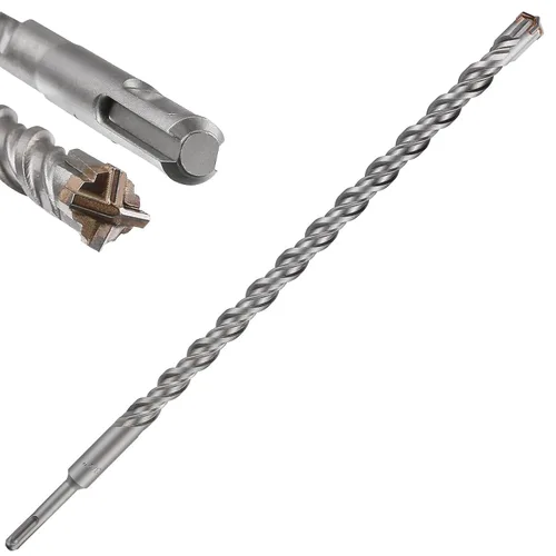 Vista 10 de Wensilon Broca para hormigón, 1 unidad, 1 pulgada x 10 "-8 pulgadas, material de carburo de doble rosca de tipo cruzado, adecuado para hormigón
