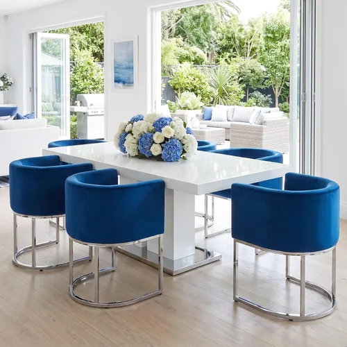 Vista 32 de RIVOVA - Silla tapizada para comedor, silla lateral moderna de barril, sillas tapizadas para comedor, silla cómoda para cocina, silla lateral