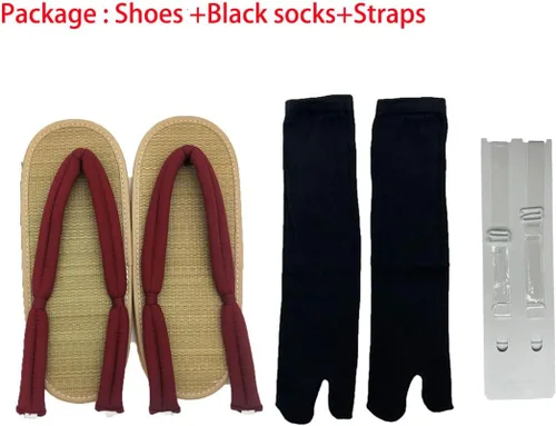 Vista 2 de GDAMSTO Zuecos de cosplay de anime con calcetines, zapatos, accesorios de disfraz