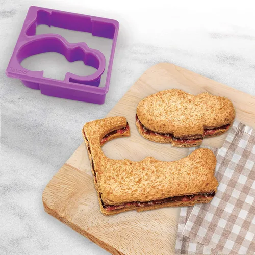 Vista 2 de Tovolo Hippo & Alligator - Moldeador de sándwich apto para niños, apto para lavavajillas