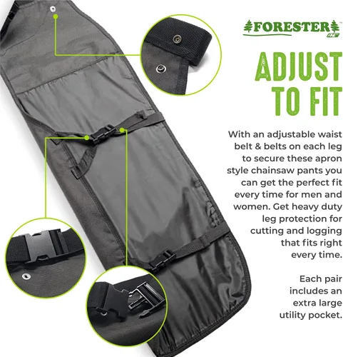 Vista 3 de Kit Combinado Profesional de Cortador Arborista Forestal OEM Forester - Chaparreras y Casco (35, Kit de Chaparreras Negras)